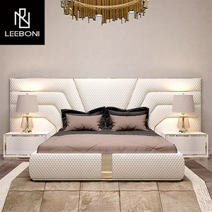 Italiaans Design Luxe Lederen Tuffbed Kingsize Slaapkamer Sets Gestoffeerde Bedden Met Hoofdeinde - Product Image 3