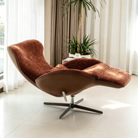 Erweiterbarer Einzelner Loungesessel für Wohnzimmer Stoff-Drehsessel Moderner Neuester Designer Luxuriöser Drehbarer Freizeitstuhl