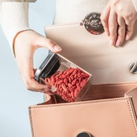 Bocaux de rangement carrés en verre hermétiques, vente en gros, récipients de stockage pour fruits secs et céréales, aliments, cuisine, avec couvercle en acier inoxydable, récipients de thé