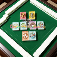 Tuiles de Mahjong en Acrylique Écologiques et Durables, Design Moderne en Relief d'Art Chinois, Ensemble Portable pour 4 Joueurs pour Jeu Traditionnel