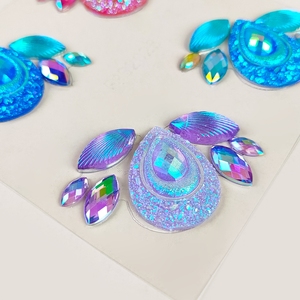 OEM de alta calidad autoadhesivo ceja pegatina cola de sirena cristal maquillaje decoración diamante tatuaje pegatinas característica temporal - Product Image 5