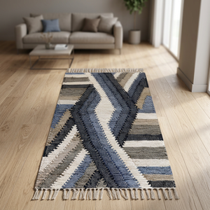 Tapis et carpettes en coton tissés à la main de la meilleure qualité pour salon, chambre, décoration de prière, taille et design personnalisés, Inde - Product Image 3