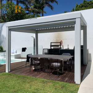 Système de <span class=keywords><strong>pergola</strong></span> à lames orientables en <span class=keywords><strong>aluminium</strong></span> motorisé avec lames profilées pour maison et jardin modernes australiens - Product Image 1