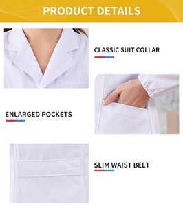 Blouse de laboratoire médicale épaisse, multi-poches, vêtements de protection pour <span class=keywords><strong>la</strong></span> <span class=keywords><strong>recherche</strong></span> <span class=keywords><strong>clinique</strong></span> et les environnements éducatifs - Product Image 2