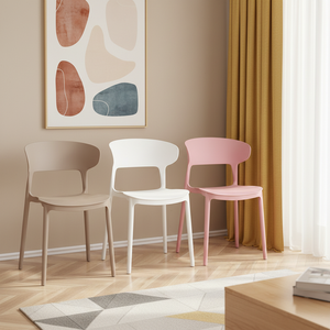 Sillas de Comedor Convertibles de Plástico con Respaldo Grueso, Diseño Moderno y Sencillo, para Hogar, Comercio, Restaurante, Estilo Nórdico, <span class=keywords><strong>Silla</strong></span> de Maquillaje de PP - Product Image 3