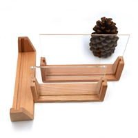 Lampe de nuit LED en forme de U, multicolore, à intensité variable, alimentée par USB, avec bases de table en bois de hêtre écologique pour décoration intérieure en acrylique