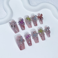 Nouvelles 10 pièces de faux ongles en acrylique faits main, design exclusif, motif canard, luxe, ongles faits main