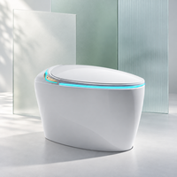 2026 Vente en gros usine WC intelligent de luxe sans réservoir avec bidet intégré, affichage numérique HD et lumière LED bleue