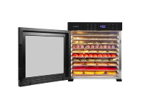 Déshydrateur alimentaire 1000W avec lampe intérieure, 6 programmes automatiques, pour thés aux herbes et épices en poudre