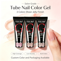 Gel Poly Tube Translucide 60ml pour Extension d'Ongles, Marque Privée OEM ODM, Commande en Gros, Gel Soak Off pour Salons de Manucure