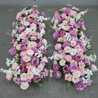 Rangées de fleurs artificielles multicolores en soie pour arche de mariage, allée, table et décoration nuptiale