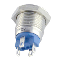 Haute qualité GQ12-A (CE, ROHS) ONPOW 12mm tête plate anneau illuminé 1NO interrupteur à bouton-poussoir étanche