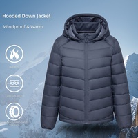Veste d'hiver légère et chaude unisexe, fermeture éclair, capuche amovible, 90% duvet d'oie, coupe-vent, achat groupé, uniformes d'équipe