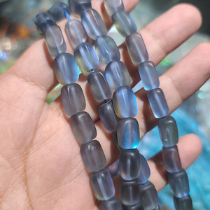 Mm1001 Trắng Matte hào nhoáng nhân tạo tổng hợp rõ ràng Moonstone sáng bóng Matte đá hình chữ nhật cột hạt - Product Image 3