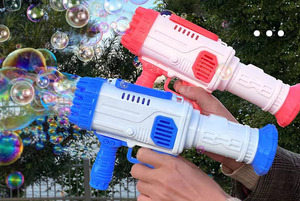 Gran oferta de juguetes de verano divertidos 32 agujeros pistola de plástico con burbujas para niñas y niños - Product Image 6