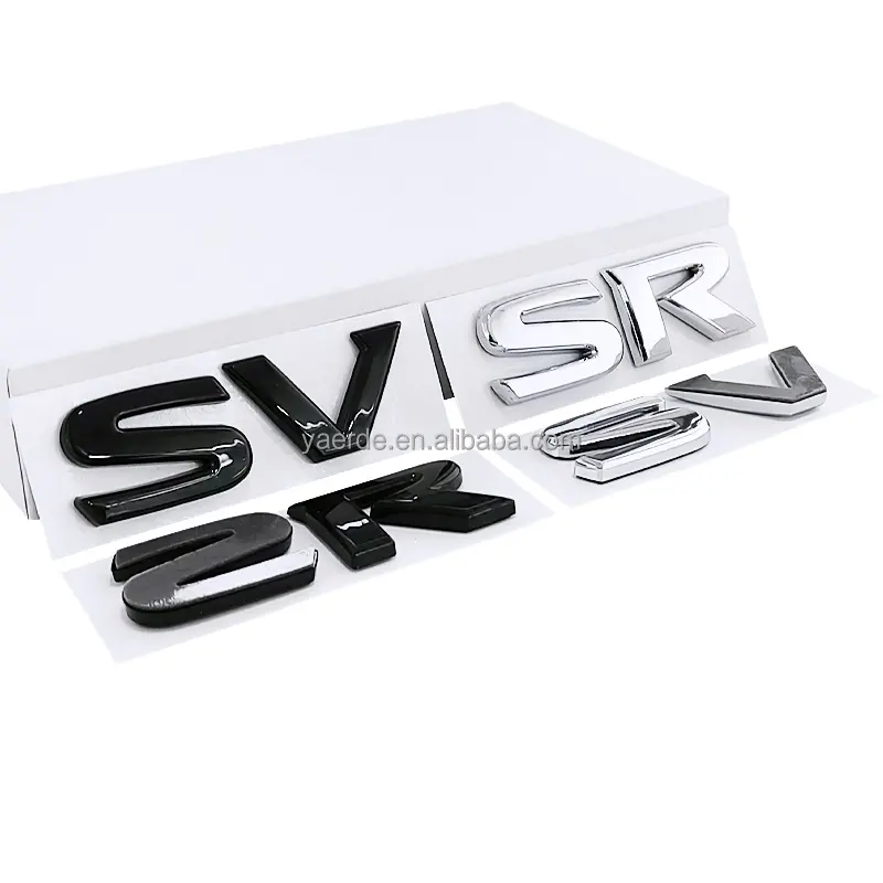 Stiker lencana mobil SR, spidol sayap samping SV 3D ABS Logo krom