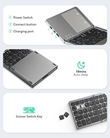 Keyboard Lipat Portabel Qwerty Nirkabel 3 Lipatan dengan Touchpad, Pabrik Terverifikasi 15 Tahun, Custom Clavier
