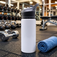 Bouteille d'eau sport portable en aluminium vierge pour sublimation, écologique, avec couvercle, pour boire directement, idéale pour la rentrée scolaire et la salle de sport - Grande Vente
