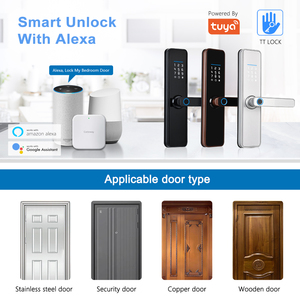 Serrure de porte intelligente numérique, personnalisée, plusieurs langues nationales, sécurité Tuya Wifi, empreinte digitale, 2022 - Product Image 6