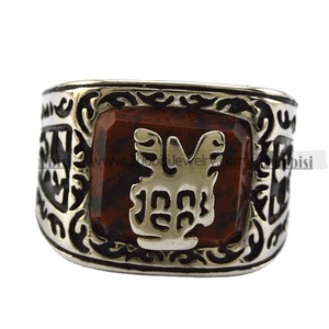 2024 hip-hop phong cách mới đến Bạc phim đồ trang sức Ma Cà Rồng Nhật Ký hồi sinh Vuông Đá Nhẫn - Product Image 3