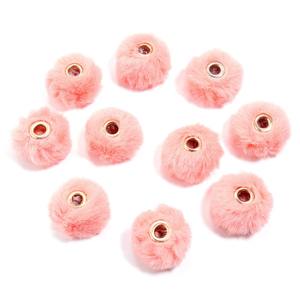 Perles pompons en fausse <span class=keywords><strong>fourrure</strong></span> super douces et moelleuses 15 couleurs pour la fabrication de bijoux à bricoler soi-même et l'artisanat en laiton - Product Image 4