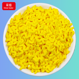 Confettis de sucre en forme de fleurs creuses multicolores personnalisables certifiés Halal, rubans de sucre espagnols en tranches, décorations solides - Product Image 3