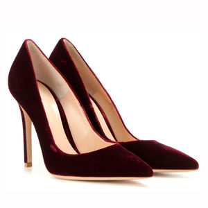 Design elegante colore del vino moda Logo personalizzato a punta in pelle tacco alto vestito <span class=keywords><strong>donna</strong></span> pump <span class=keywords><strong>scarpe</strong></span> - Product Image 3