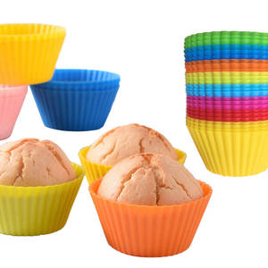 Moule de cuisson en silicone de qualité alimentaire, réutilisable, écologique et coloré pour muffins et cupcakes, vente en gros pour la maison - Product Image 1