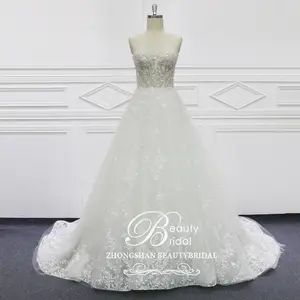 Ball Gown Wedding Dress Fabric White A Line Trail Elegance Bridal Gowns Wedding Dress