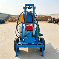 Mini-foreuse rotative portative sur chenilles pour puits d'eau, 150 m de profondeur, moteur diesel 25 CV, à prix bas