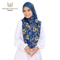 Écharpe personnalisée pour musulman Sarima Hijab Châles Malaisie musulman imprimé fleur Hijab instantané