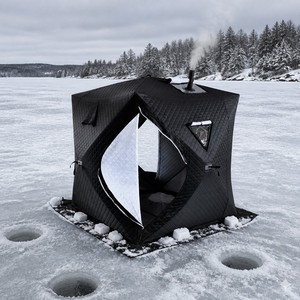 Tente <span class=keywords><strong>de</strong></span> pêche sur glace et sauna à la vapeur, abri d'hiver isolé et imperméable extra large pour 2 personnes, personnalisable en gros - Product Image 3