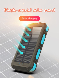Banco de Energía Solar Portátil para Exteriores de 20000 mAh <span class=keywords><strong>con</strong></span> <span class=keywords><strong>Linterna</strong></span> y Cable de <span class=keywords><strong>Carga</strong></span>, Entrada: Micro USB y Tipo-C - Product Image 5