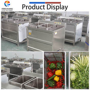 Commercial 3 Tanks Vegetable and Fruit Washing <b>Machine</b> 300-500kg/hr Stainless Steel Ultrasonic Ozone Bubble Washer - Product Image 3