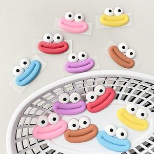 Sciocco buffo autoadesivo PVC Patch fai da te accessori custodie per telefono all'ingrosso in fabbrica grandi occhi Googly salsiccia labbra personalizzate - Product Image 4