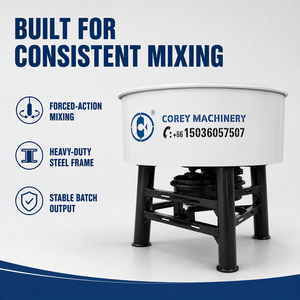 Corey JW750 Vertical Concrete <b>Pan</b> Mixer Forced Action <b>Electric</b> Cement Mixer for Mortar and Concrete - Product Image 3