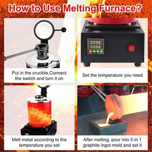 فرن صهر الذهب بقوة 1600 واط وسعة 2 كجم، تسخين سريع حتى 2102 درجة ° شحن مجاني للولايات المتحدة الأمريكية للمجوهرات 110 فولت مجاني - Product Image 5