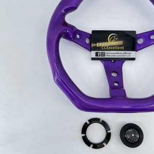 <span class=keywords><strong>Volant</strong></span> de course professionnel personnalisable en fibre de carbone véritable violet CCExcellent pour <span class=keywords><strong>Momo</strong></span>, forme D, 6 trous, universel - Product Image 2