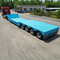 Chinesische Fabrik Maßgefertigter 15m Mechanisch Gefederter Faltbarer Gooseneck-Tieflader-Sattelanhänger für Schwerlasttransporte