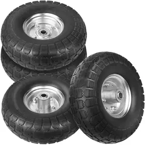 Neumáticos de goma sólida para carretilla, carro de mano, soplador de nieve, cortacésped, generador, 10 pulgadas