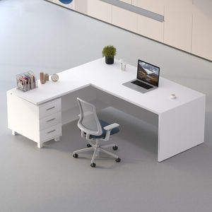 Bureau de direction moderne et luxueux en forme de L, extensible, en panneaux de mélamine, avec gestion des câbles, OEM - Product Image 1