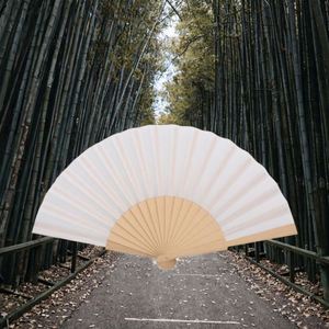 Abanico Plegable de Bambú Vintage de 8 Pulgadas Personalizable, Pintado a Mano, en Blanco para Publicidad, Decoración del Hogar o Regalo - Product Image 3