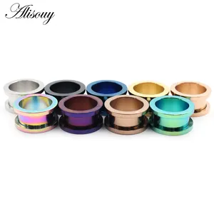 Venta al por mayor, 1,2-36mm, tornillo de acero inoxidable anodizado, tapón de túnel de carne de oreja, expansor, camilla, medidores de oreja, Piercing, joyería para el cuerpo - Product Image 3
