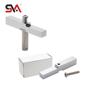 CRL <span class=keywords><strong>Bloque</strong></span> adaptador de latón cromado satinado para baño, Conector de <span class=keywords><strong>vidrio</strong></span> para <span class=keywords><strong>ducha</strong></span> montado en la pared, para uso en baño, con bisagras superiores - Product Image 2