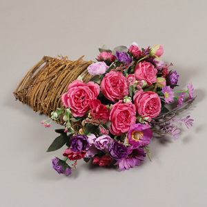 Cesta colgante de pared con peonías y rosas artificiales, flores de seda para decoración de bodas y hogar, 30cm-100cm - Product Image 3