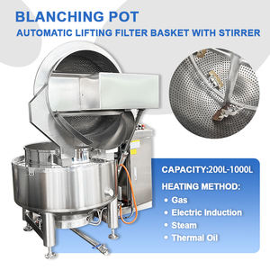Máquina de ebullición y escaldado de acero inoxidable con agitador, cesta de filtro elevable automática y olla mezcladora, precio de fábrica personalizado - Product Image 1