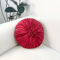Coussin rond en velours coréen, design tissé moderne, résistant aux taches et écologique, amovible et lavable, décoration intérieure