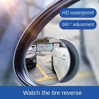Miroir de recul sans soudure à 360 degrés pour voiture, petit miroir rond réglable pour angle mort, miroir auxiliaire grand angle en verre HD