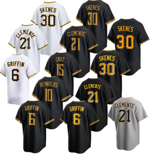 Maillot de baseball pour homme Pittsburgh City Connect 2026 – 30 Paul Skenes, 6 Griffin, 15 O'Neal Cruz, 21 Clemente – Maillot de baseball USA brodé - Product Image 1