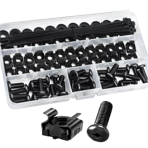 Jeu de vis à douille hexagonale en acier au carbone, finition noire, M3-M8, tête hexagonale interne, sans tête, pour fixation de poignée de porte, 400 pièces - Product Image 1